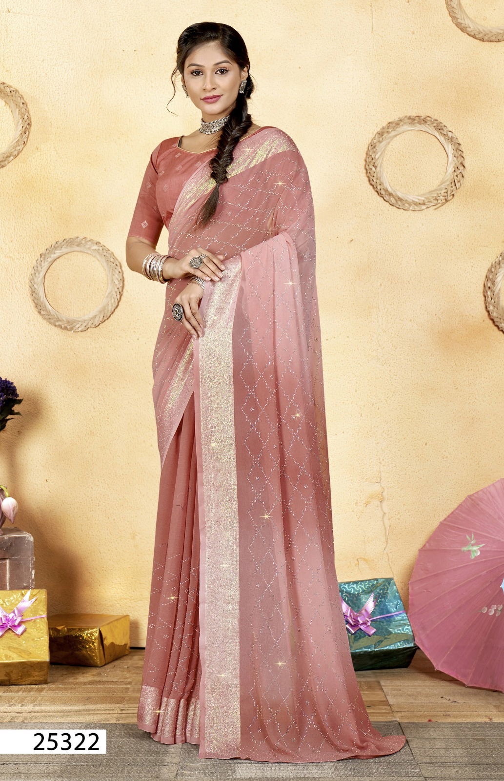 Kairavi By Vallabhi Swarovski Work Brasso Sarees Wholesale Price In Surat 